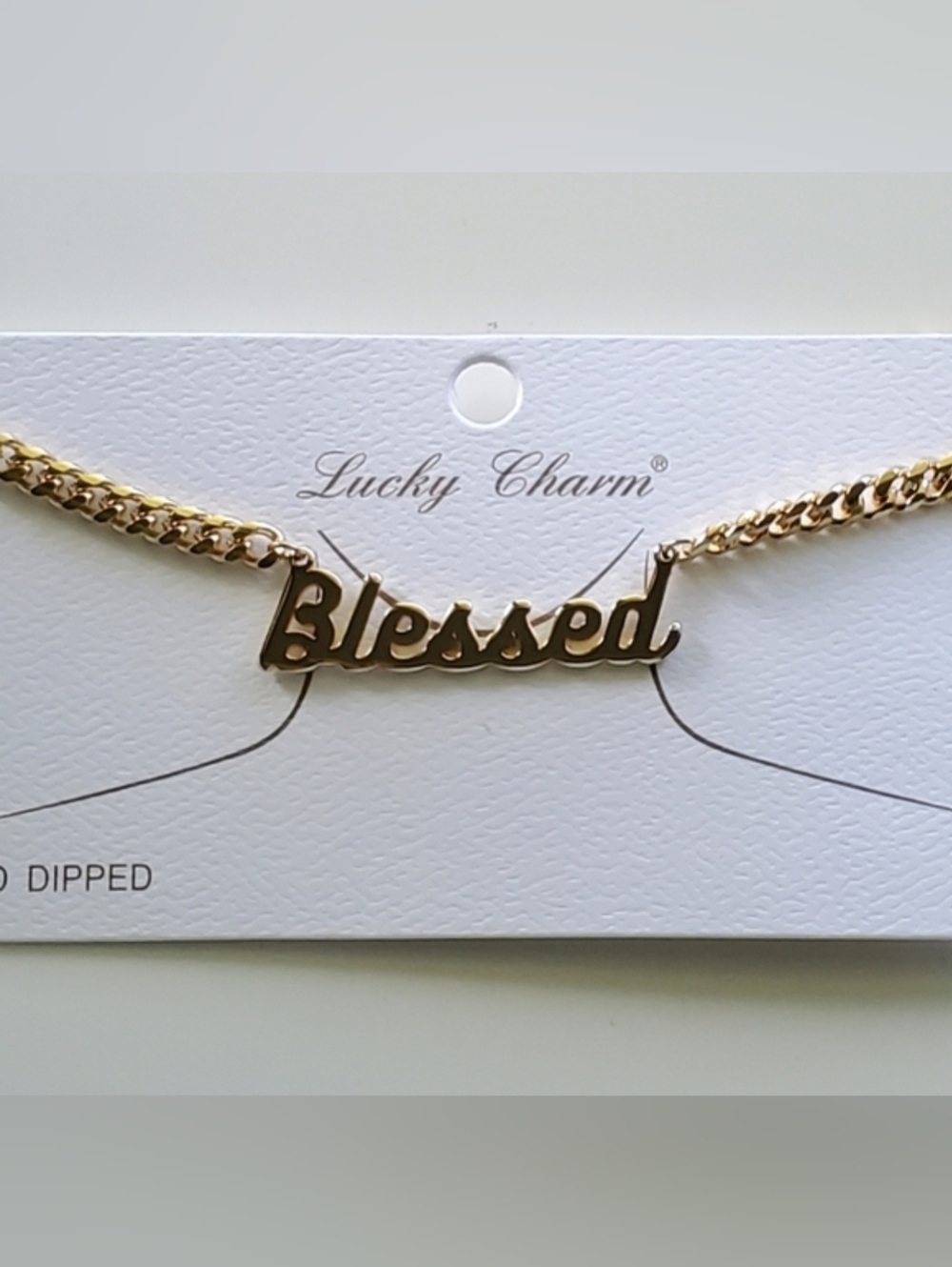 Gold Dipped Curb Chain Pendant Necklace